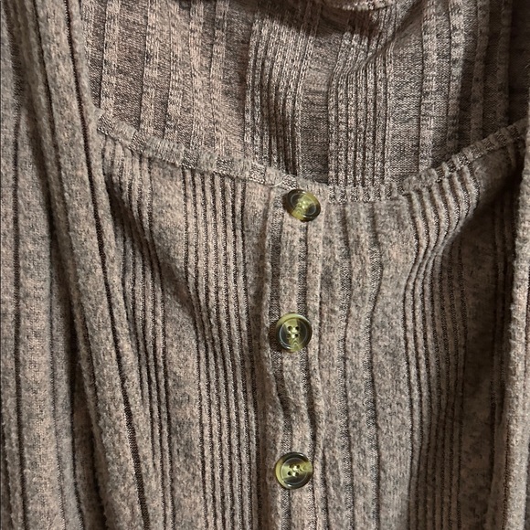 SHEIN Button-Front Ribbed Sweater - Rust - Picture 3 of 3